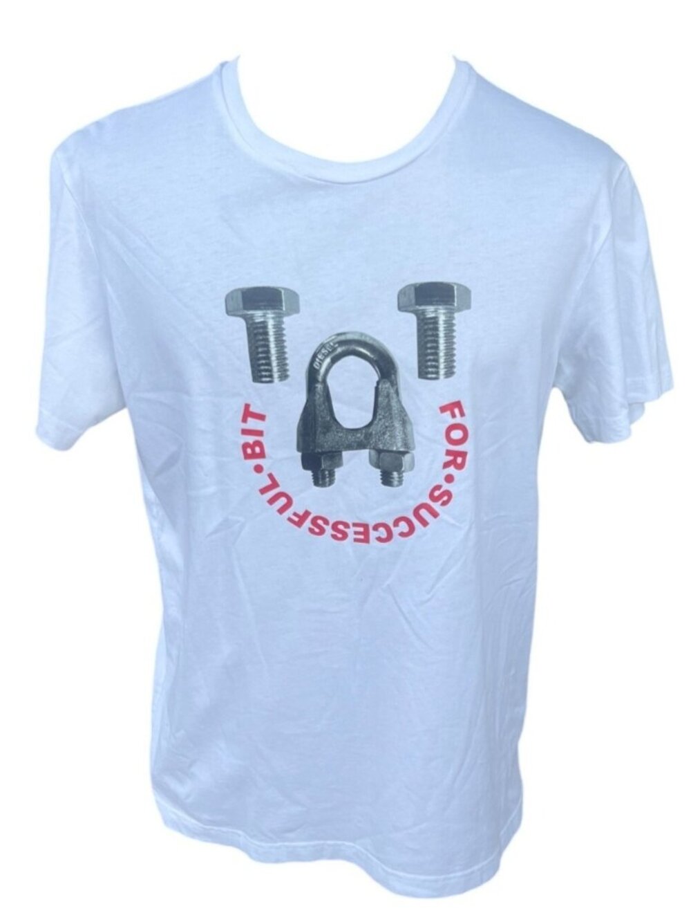 Diesel White For Successful Living Graphic Tee Large